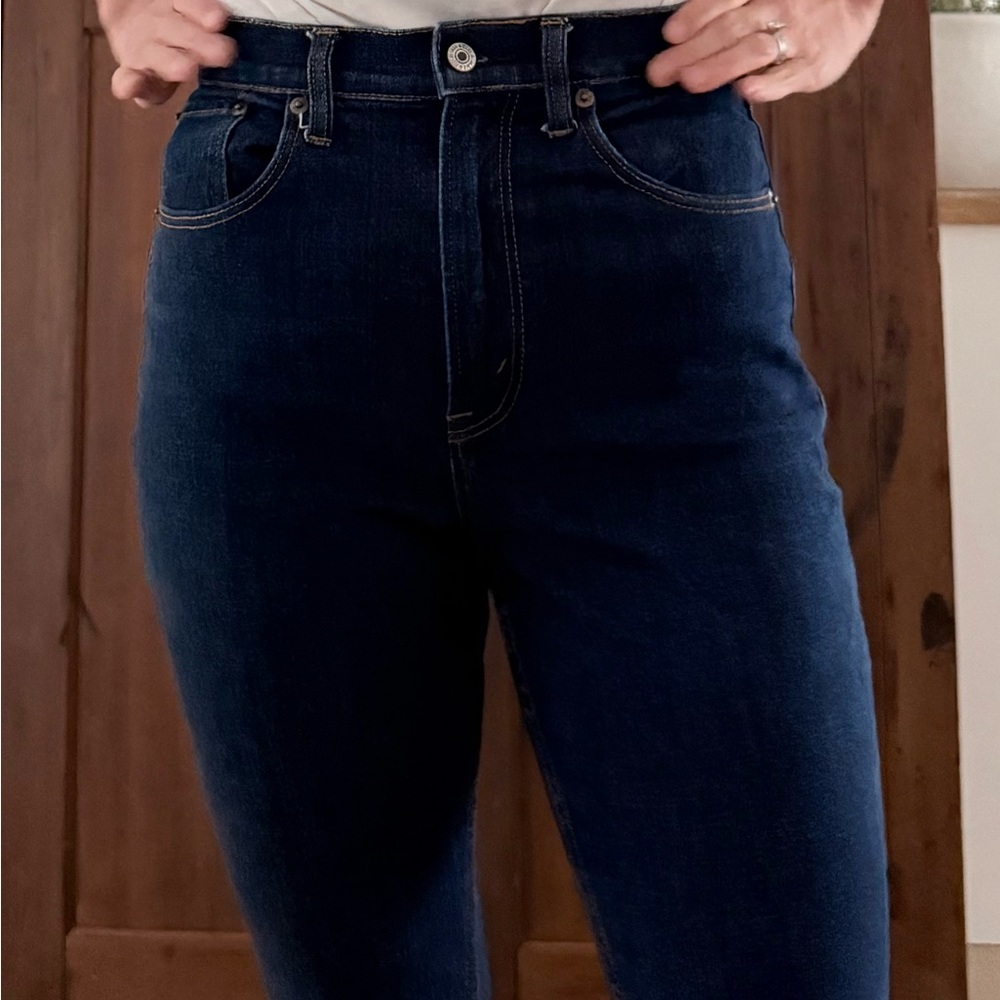 Abercrombie & Fitch Slim-Straight Jeans in Dark Blue